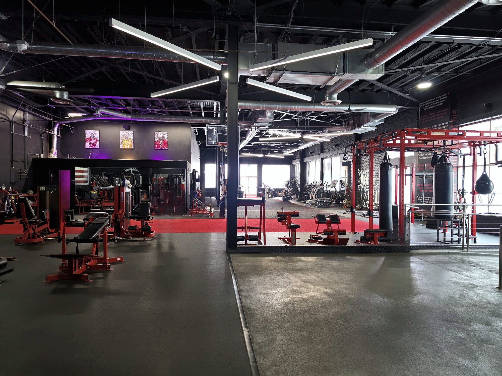 The open training floor at Trinity Training Facility in Long Beach